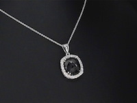 Witgouden hanger met diamanten en een zwarte diamant van 4.80 carat - afbeelding 4 van  9