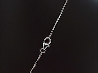 Witgouden hanger met diamanten en saffieren, excl. ketting - afbeelding 6 van  10