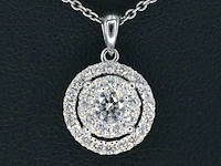 Witgouden hanger met diamanten, excl. ketting - afbeelding 1 van  9