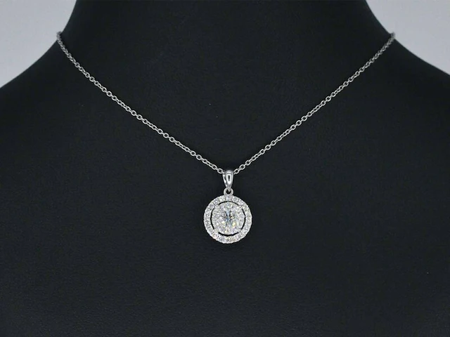 Witgouden hanger met diamanten, excl. ketting - afbeelding 2 van  9