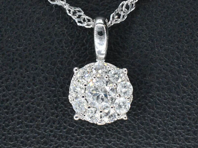 Witgouden hanger met diamanten, excl. ketting - afbeelding 1 van  8