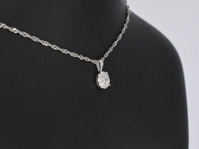Witgouden hanger met diamanten, excl. ketting - afbeelding 4 van  8