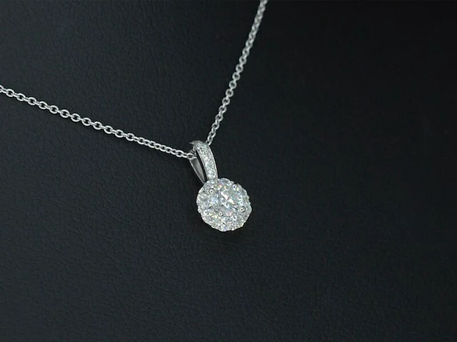 Witgouden hanger met diamanten, excl. ketting - afbeelding 4 van  7