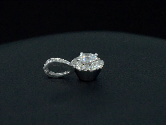 Witgouden hanger met diamanten, excl. ketting - afbeelding 5 van  7