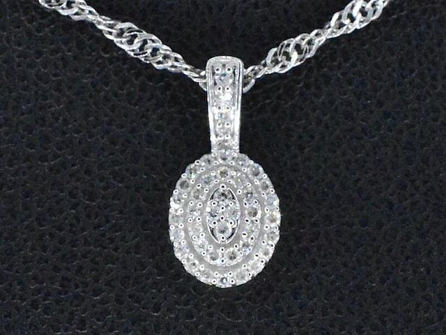 Witgouden hanger met diamanten, excl. ketting - afbeelding 1 van  8