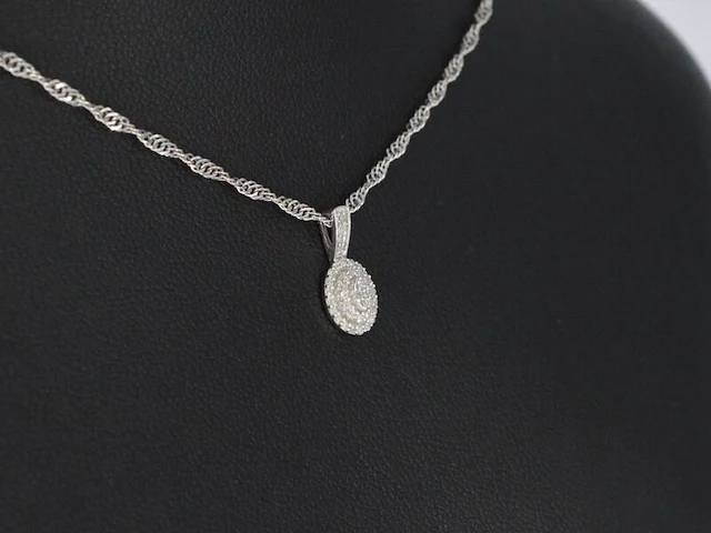 Witgouden hanger met diamanten, excl. ketting - afbeelding 4 van  8