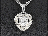 Witgouden hanger met diamanten in hartvorm, excl. ketting - afbeelding 1 van  9