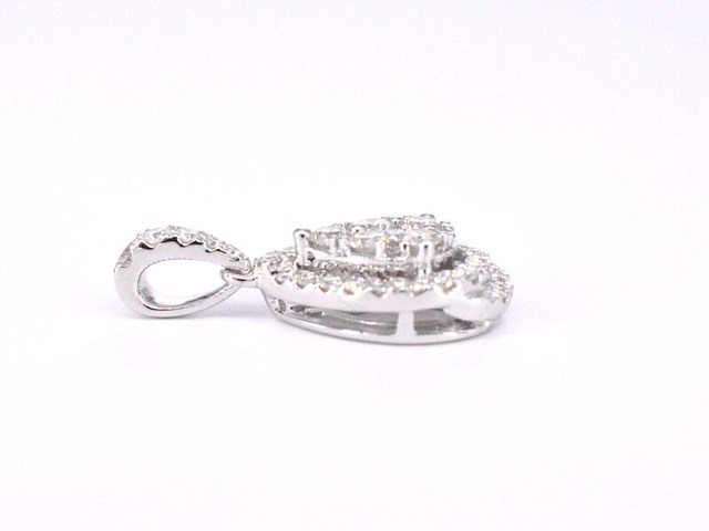 Witgouden hanger met diamanten pear shape, excl. ketting - afbeelding 7 van  10