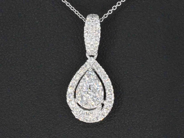 Witgouden hanger met diamanten pear shape - afbeelding 1 van  8