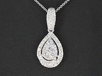 Witgouden hanger met diamanten pear shape - afbeelding 1 van  8