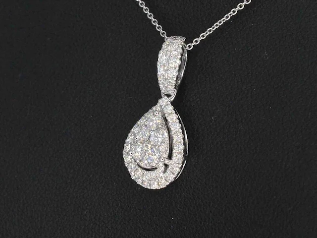 Witgouden hanger met diamanten pear shape - afbeelding 3 van  8