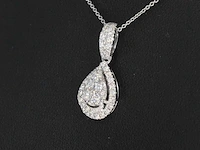 Witgouden hanger met diamanten pear shape - afbeelding 3 van  8
