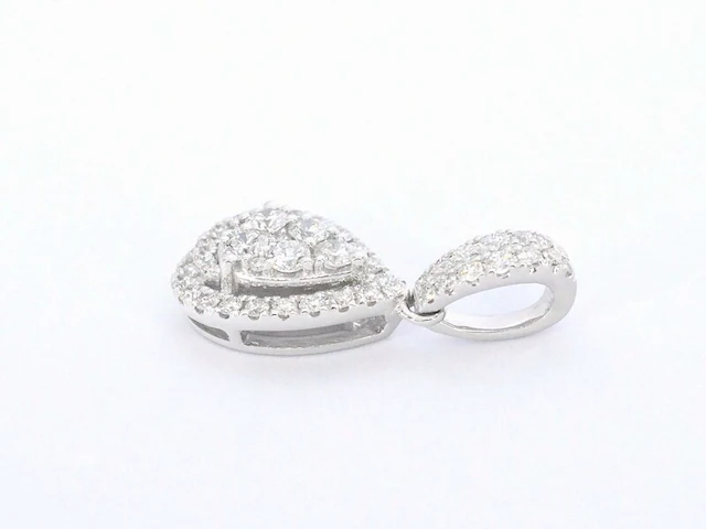 Witgouden hanger met diamanten pear shape - afbeelding 5 van  8