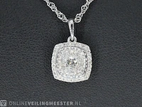 Witgouden hanger met diamanten - afbeelding 1 van  6