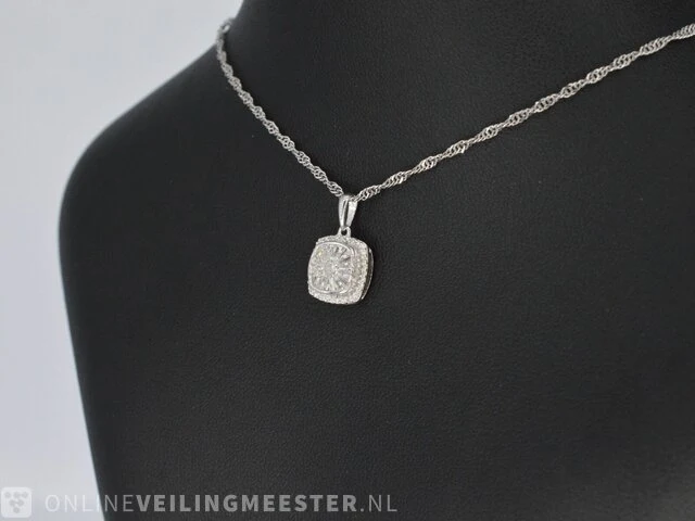 Witgouden hanger met diamanten - afbeelding 3 van  6