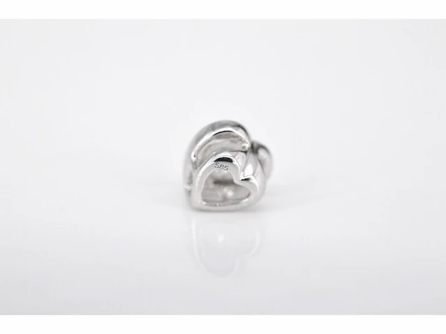 Witgouden hanger met een briljant geslepen diamant in hartvorm, excl. ketting - afbeelding 5 van  5