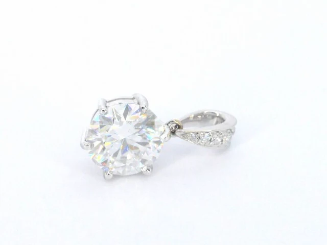 Witgouden hanger met een diamant van 2.00 carat excl. ketting - afbeelding 6 van  10