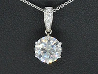 Witgouden hanger met een diamant van 2.00 carat excl. ketting - afbeelding 8 van  10