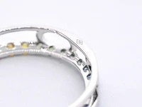 Witgouden hanger met multi colour saffieren in een cirkel gezet, excl. ketting - afbeelding 7 van  9