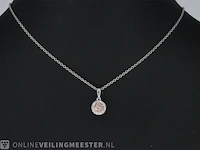 Witgouden hanger met natuurlijke roze en witte diamant - afbeelding 4 van  11