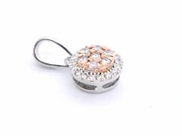 Witgouden hanger met natuurlijke roze en witte diamant - afbeelding 8 van  11