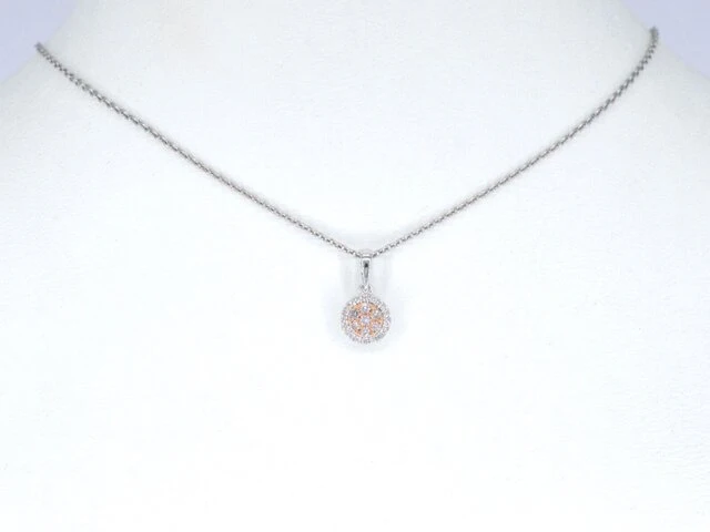 Witgouden hanger met natuurlijke roze en witte diamant - afbeelding 10 van  11