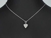 Witgouden hart hanger met diamant, excl. ketting - afbeelding 2 van  9
