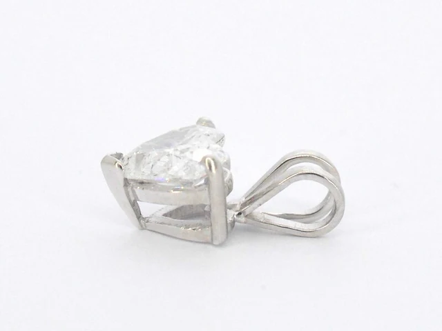 Witgouden hart hanger met diamant, excl. ketting - afbeelding 5 van  9