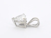 Witgouden hart hanger met diamant, excl. ketting - afbeelding 5 van  9