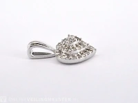Witgouden hartvormige hanger met diamanten - afbeelding 5 van  7