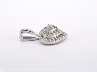 Witgouden hartvormige hanger met diamanten - afbeelding 5 van  6