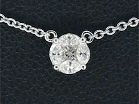 Witgouden ketting en hanger met diamant - afbeelding 1 van  9