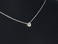 Witgouden ketting en hanger met diamant - afbeelding 4 van  9