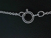 Witgouden ketting en hanger met diamant - afbeelding 7 van  9