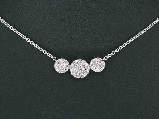 Witgouden ketting met briljant geslepen diamanten - afbeelding 1 van  8