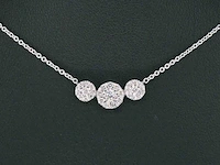 Witgouden ketting met briljant geslepen diamanten - afbeelding 1 van  8
