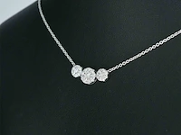 Witgouden ketting met briljant geslepen diamanten - afbeelding 3 van  8