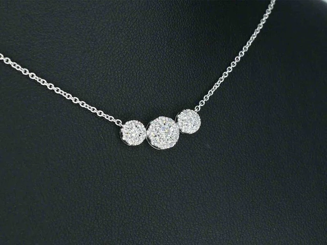 Witgouden ketting met briljant geslepen diamanten - afbeelding 4 van  8