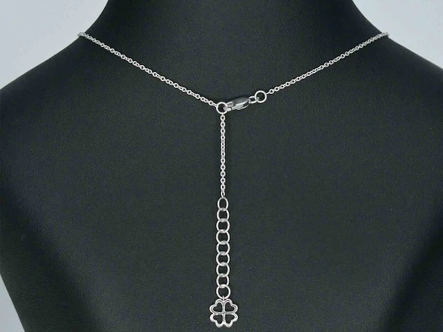 Witgouden ketting met briljant geslepen diamanten - afbeelding 5 van  8