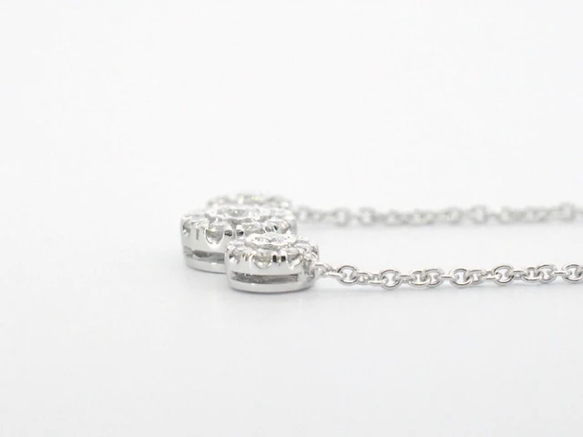 Witgouden ketting met briljant geslepen diamanten - afbeelding 7 van  8