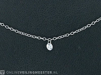 Witgouden ketting met een diamant - afbeelding 1 van  8