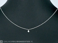 Witgouden ketting met een diamant - afbeelding 2 van  8