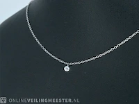 Witgouden ketting met een diamant - afbeelding 3 van  8