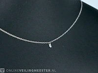 Witgouden ketting met een diamant - afbeelding 4 van  8