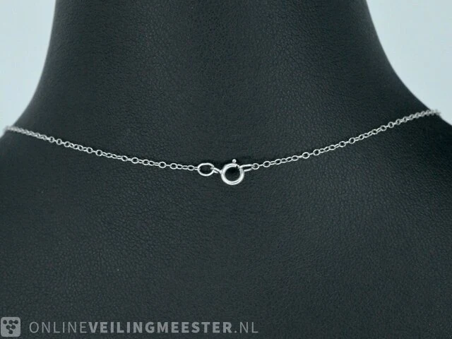 Witgouden ketting met een diamant - afbeelding 5 van  8