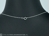 Witgouden ketting met een diamant - afbeelding 5 van  8