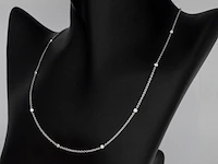 Witgouden ketting met natuurlijke briljant geslepen diamanten - afbeelding 2 van  7