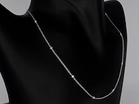 Witgouden ketting met natuurlijke briljant geslepen diamanten - afbeelding 3 van  7