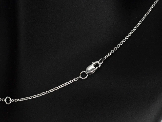 Witgouden ketting met natuurlijke briljant geslepen diamanten - afbeelding 4 van  7