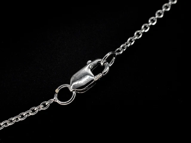 Witgouden ketting met natuurlijke briljant geslepen diamanten - afbeelding 5 van  7